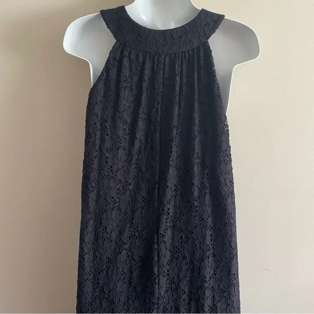 Laundry By Design lacy navy blue swimsuit cover (size m) EUC - Picture 4 of 6